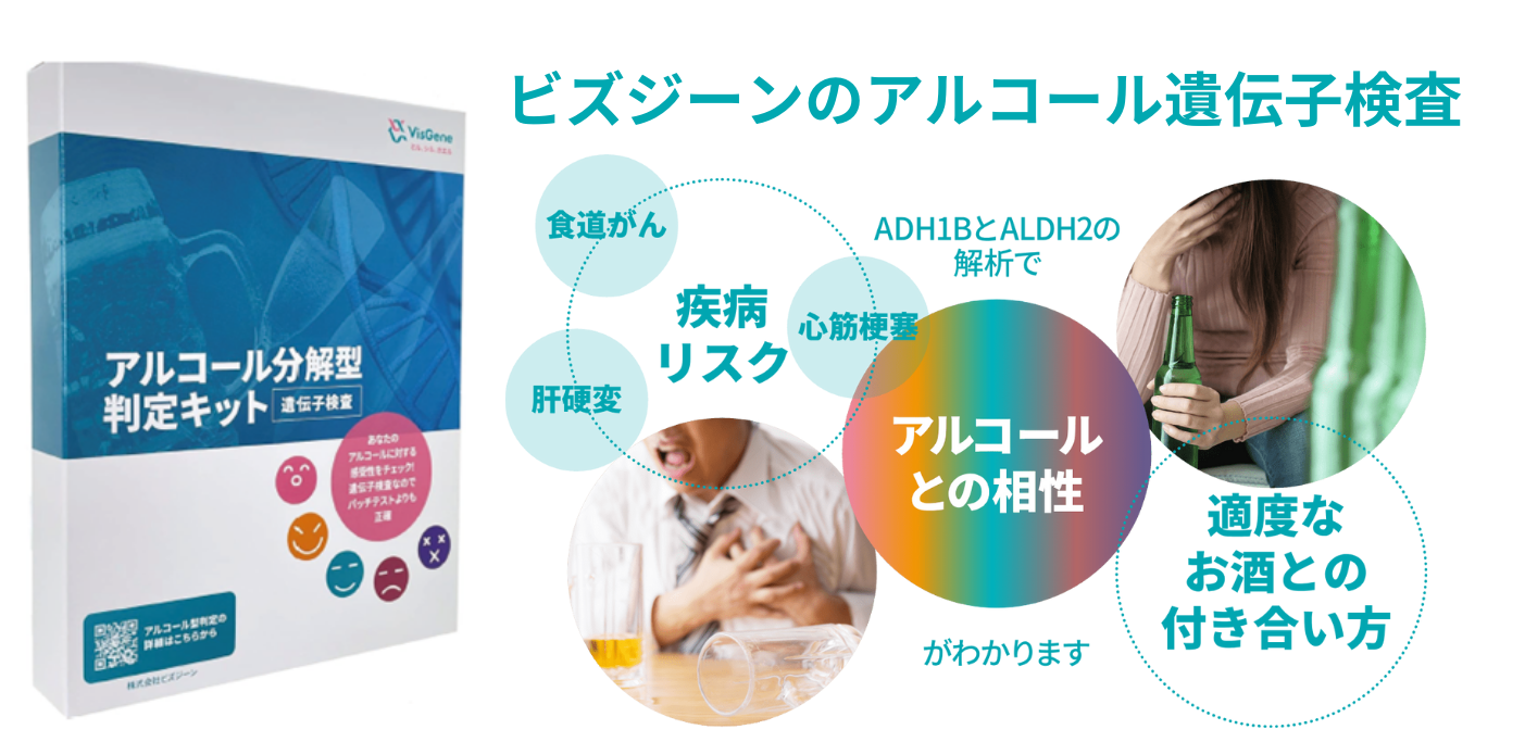 公式】アルコール感受性遺伝子検査キット|累計実績7000件以上だからおすすめ|ビズジーン（薬剤師監修） - 株式会社ビズジーン